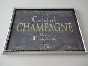 アートフレーム§写真ポスター付A4額(選択可)§クリスタル・シャンパーニュ1956フランス・シャンパン・ラベル・アンティーク風