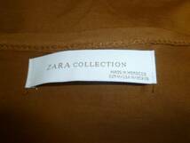 ZARA/ザラ◆茶系バイカラー裾フリルぺプラム風カットソーEUR M/長袖ブラウン系◆615_画像3