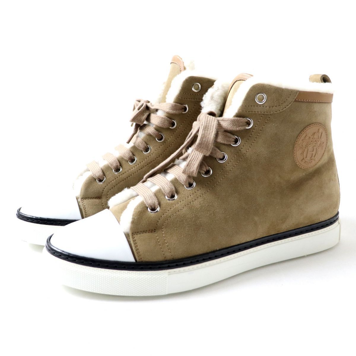 極美品 エルメス Jimmy ハイカットスニーカー 36.5 エクスリブリス