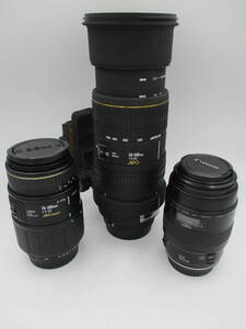 中古 カメラ レンズ SIGMA EX APO HMS 50-500mm 1:4-6.3/SIGMA APO MACRO 70-300mm 1:4-5.6/CANON MACRO LENS EF 100mm 1:2.8 /M