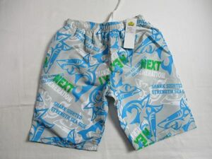 ZW180【TOPVALU・イオン】新品　プリント　サーフパンツ　水着　海水浴　プール　男児　青　140