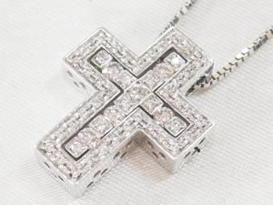 DAMIANI ダミアーニ K18 ネックレス クロス ベルエポック　ダイヤクロス XSサイズ ネックレス：50cm 重8.2g 良品 箱有
