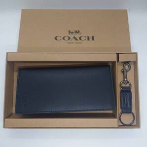 COACH 長財布 F74978 ブラック BLK レザー 長財布 キーホルダー付き