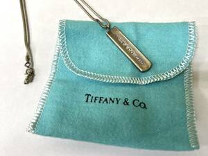 【ST8224】Tiffany＆Co ティファニー SV925 シルバー 1837 バーネックレス 保存袋有 アクセサリー レディース