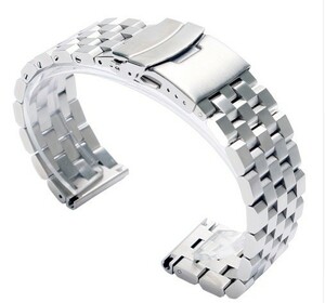  wristwatch band stainless steel breath engineer type clock belt 20mm double lock D buckle 