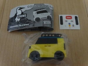 チャムス×ホンダ アクセス ゴー！ゴー！プルバック Honda N-BOX Yellow & Blue ミニカー プルバックカー