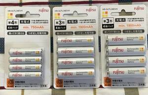 富士通 FDK ニッケル水素充電池 単3、単4形 合計12本 日本製　未使用品　送料210円