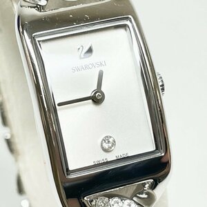【中古】SWAROVSKI 腕時計 レディース 551933 カクテルウォッチ 白 クオーツ アナログ ステンレス メタルバンド B10989239