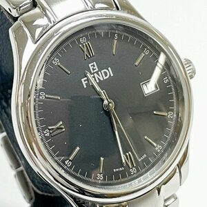 【中古】FENDI 腕時計 メンズ 210G クオーツ アナログ ステンレス 黒 フェンディ ラウンド 11013078