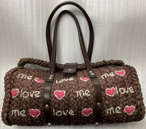 赤ハートに love me バッグ　18×37