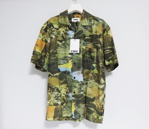  free shipping new goods YMC Mitchum Landscape Shirt Swai M si- total pattern . collar shirt You Must Create