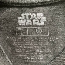 【980円スタート】USA 古着 スターウォーズ ダースベイダー ルーク レイア ピアノ 半袖 Tシャツ ブラック メンズL STAR WARS 映画 BA0044_画像6