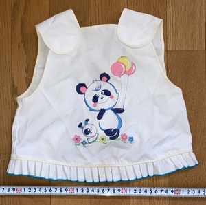  Showa Retro Panda pattern bib manner boat baby's bib dog bib flower panda large bear cat meal apron 