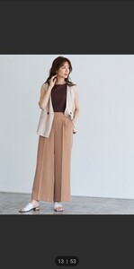 ピエロ 高見え ストレート ワイドパンツ LL キャメル