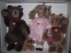 shu type /Steiff*1993-95 год ограничение *[Goldilocks комплект ]* кукла & Bear 3 body 