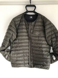 ザノースフェイス THE NORTH FACE ダウンジャケット ラウンドネック オリーブ スタッフバッグ付き Sサイズ