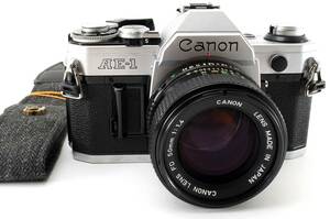 Canon AE-1 シルバー + NFD New FD 50mm f/1.4 レンズセット [現状品] ストラップ付き #Y519