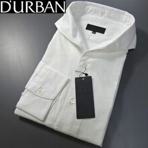 新品 定価1.65万 ダーバン D'URBAN 日本製 黒タグ 開襟 長袖シャツ LL 白 スーツ シャツ ビジネス メンズ 紳士用