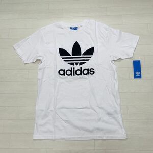 新品 adidas アディダス トレフォイルロゴプリントTシャツ オーバーサイズカットソー ホワイト サイズM 未使用タグ付き