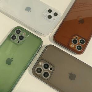 iPhone 13 ケース カバー クリア シンプル 黒 ブラック 透明 グリーン 茶色