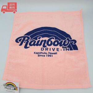 ハンドタオル ピンク パイル生地 レインボードライブイン NEON LOGO Rainbow Drive-In ハワイ Hawaii