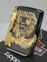 限定Zippo ハーレーHarley-Davidson/2面黒金HDP-15サイドメタル_画像2