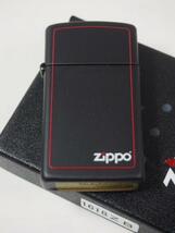 ジッポー ブラックマット 黒（Zippo＆Border）1618ZB赤L スリム_画像2