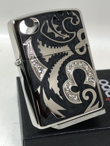 ZippoアーマーDial ダイアル・シルバー・エポキシ・ストーン黒 CRZ-BK/新品