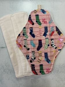 * left profit .*L size * fabric napkin holder 26.5cm pad 2 sheets attaching * pra snap / less . white flannel *W gauze * Northern Europe manner socks pattern 