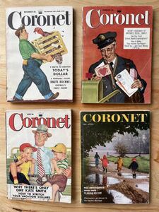 ◆まとめて4冊・1951年代・ビンテージアメリカ雑誌「Coronet」・ライフ誌/Life・洋書