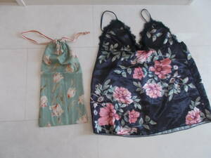 floral print camisole ~ size M about, tulip pattern. shoes inserting ( pouch ). 2 point set 