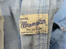 良好 70s USA製 misses Wrangler ミセス ラングラー カラーデニムパンツ 20 w32 水色 青 グリッパージッパー gripperzipper 70年代_画像9