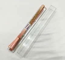 帯締/美品/未使用品/正絹/平組/サーモンピンク/着物/和装小物/クリアケース付【ゆずりは】5848_画像6