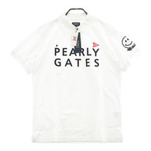 【1円】PEARLY GATES パーリーゲイツ 2020年モデル 半袖ポロシャツ 二段ロゴ ニコちゃん刺繍 ホワイト系 7 [240001737495] ゴルフウェア_画像1