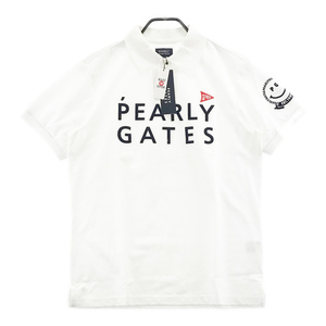 【1円】PEARLY GATES パーリーゲイツ 2020年モデル 半袖ポロシャツ 二段ロゴ ニコちゃん刺繍 ホワイト系 7 [240001737495] ゴルフウェア