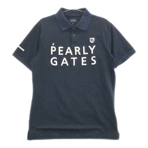 【1円】PEARLY GATES パーリーゲイツ 2021年モデル シアサッカー半袖ポロシャツ ネイビー系 6 [240001731050] ゴルフウェア メンズ