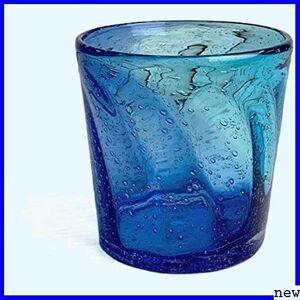 新品送料無料● 冷茶グラス ライトブルー×ブルー 美ら海ロックグラス グラス 琉球ガラス カップ コップ 267