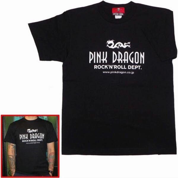 本店限定完売品　クリームソーダ　PINK DRGON　ロゴマーク　 Tシャツ　Mサイズ　新品未開封　ピンクドラゴン　黒