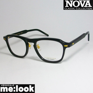 NOVA ノヴァ HAND MADE ITEM ハンドメイド 国産 ラウンド　クラシック 眼鏡 メガネ フレーム H4017-1-50 度付可 ブラック　　ゴールド