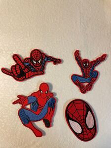 刺繍アイロンワッペン スパイダーマン4枚セット