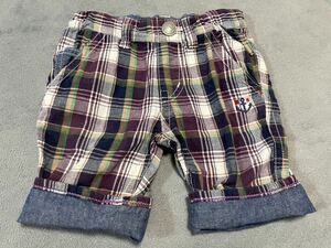  Miki House 90 shorts check pattern 