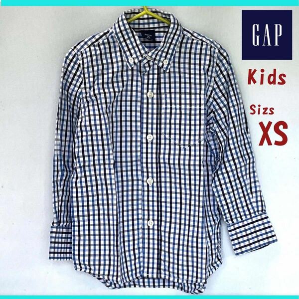 GAP ギャップ GapKids XS チェックシャツ 長袖シャツ ボタンダウン