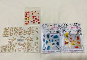 【ネイルシール】【ペイズリー、羽、お花】ジェルネイル スカルプネイル ネイル用品 ネイルアート 中古品 TAT