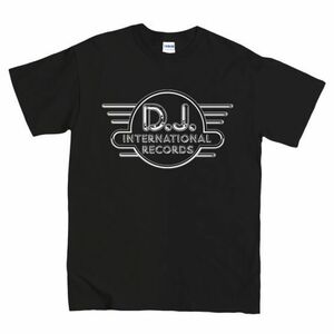 [Lサイズ]DJ International （DJインターナショナル） Records ロゴ シカゴハウス Tシャツ ブラック