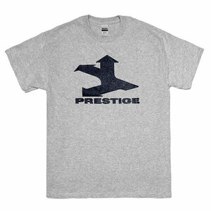 [XLサイズ]Prestige（プレスティッジ）Records ヴィンテージロゴ ジャズレーベルTシャツ スポーツグレー