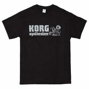 [Mサイズ]KORG（コルグ） シンセサイザー 70sヴィンテージデザインTシャツ ハウス テクノ クラブ DJ ブラック