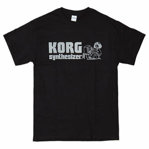 [XLサイズ]KORG（コルグ） シンセサイザー 70sヴィンテージデザインTシャツ ハウス テクノ クラブ DJ ブラック