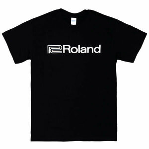 [XLサイズ]Roland（ローランド） 楽器ロゴ ハウス テクノ クラブ DJ 音楽Tシャツ ブラック