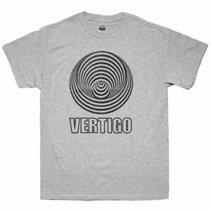 [Mサイズ]Vertigo（ヴァーティゴ）Records レーベル Swirl 渦巻き うずまき ロゴ ロックTシャツ グレー