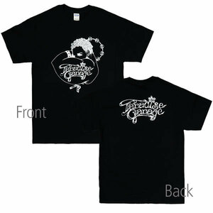 [Mサイズ]Paradise Garage （パラダイス・ガラージ） 両面ロゴ NYクラブ ガレージ ハウス DJ Tシャツ 黒